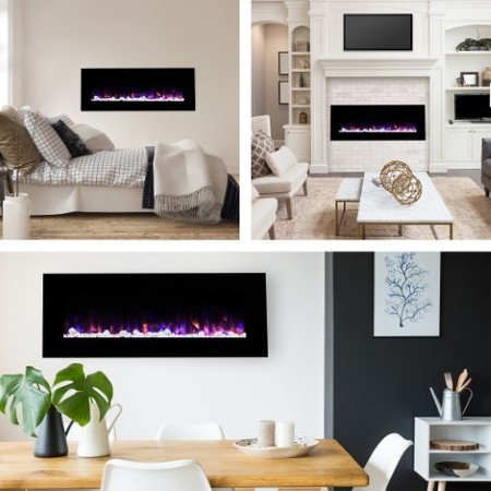 Hastings Home Hastings Home 54-inch Electric Fireplace, Wall Mount, Front Vent, LED Flame and Remote Control 905948PJJ